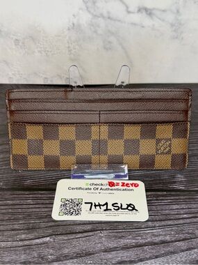 Louis Vuitton Brown Damier Canvas Card Holder Wallet